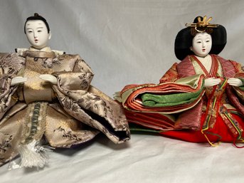 Pair Of Japanese Royal Figures Hina Dolls