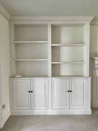 A Custom Built In Wood Shelving - Cabinet And Storage  - Living Room