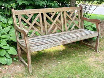 Painted Teak Bench (A) Back