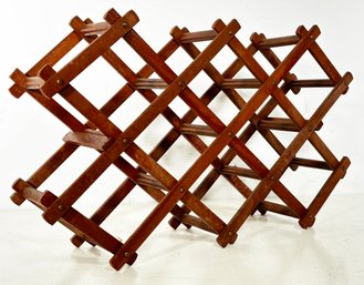 A Collapsible Wood Wine Rack