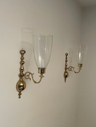Pair Of Solid Brass Wall Sconces