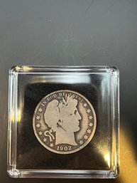 1902 Barber Silver Half Dollar