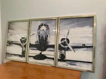 Vintage Airplane Triptych