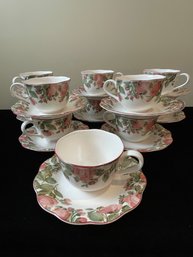 Set Of Vintage Nikko 'Precious' Fine China Made In Japan Teacups With Saucers