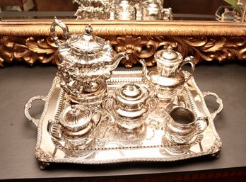 6 Piece Middletown Silver Plated Coffee/Tea Service With Footed Serving Tray