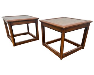 Pair Of 1970s End Tables - Dated Underneath February 18, 1971