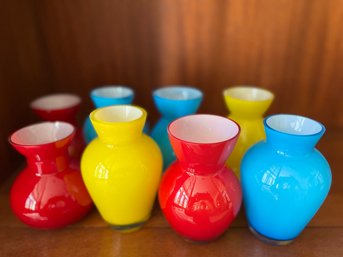 Lot Of 8 Vintage Glass Vases - Mini Vases