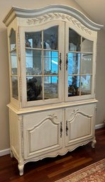 Wonderful White Mirrored Back Display Cabinet