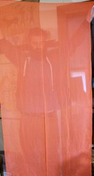 Fine Designer Peach Colored Sheer Silk Scarf By Barney's New York