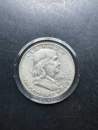 1954-D Silver Benjamin Franklin Half Dollar