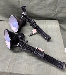 Two Black Adjustable Lights, Working Condition