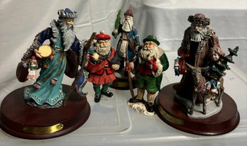 5 Whimsical Wordly Santas, Duncan Royale & Midwest.      LYS Bas