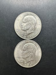 2 Eisenhower Dollars 1971, 1971-D