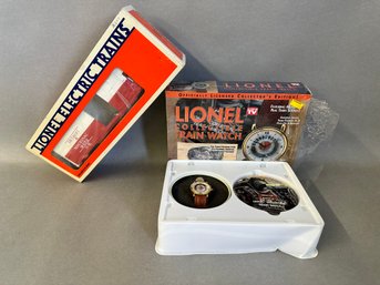 NIB Lionel Trains Detroit & Mackinac Box Car & Collectors Train Watch With COA In Metal Case