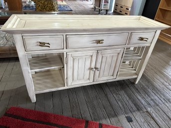 Antiqued White Server