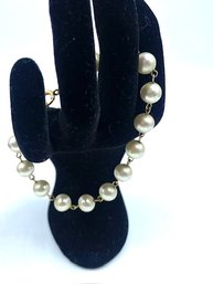 Faux Pearl & Goldtone Bracelet