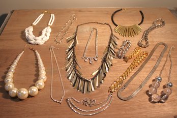 Eclectic Lot Of Vintage Costume Necklaces And Bracelet