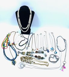 An Eclectic Mix Of 24 Costume Jewelry Including Natural Stones, Chico's Brand, & More