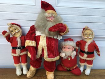 Group Of Four Vintage Santa Figures - There Are All Vintage Pieces - Just In Time For The Holidays - Nice !