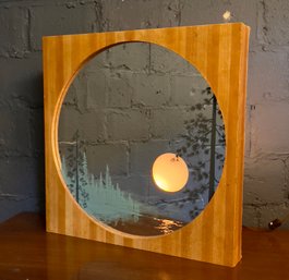 Vintage Illuminated Moon Forest Scene Wall Mirror By Creators Inc Chicago