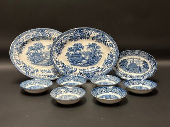An Assortment Of Liberty Blue By Staffordshire