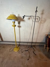 TWO VINTAGE FLOOR LAMPS