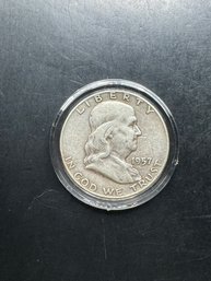 1957-D Silver Benjamin Franklin Half Dollar