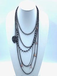 Contemporary Multistrand Gothic Swag Necklace