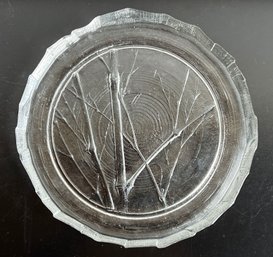 Vintage Kosta Boda Chinoiserie Bamboo Art Glass Serving Platter