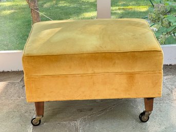 Mid Century Crushed Velvet Ottoman