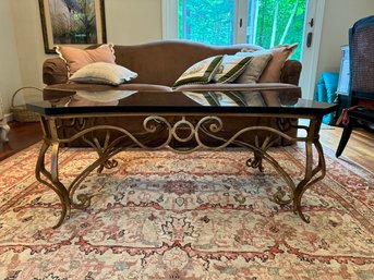 Heavy Reflective Black Top Decorative Base Coffee Table