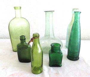 Collection Of Green Antique Bottles Larkin Soap
