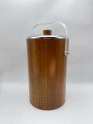 Vintage Thermos Teak And Chrome Ice Bucket