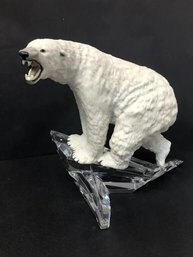 Franklin Mint Crystal And Porcelain Polar Bear Figurine