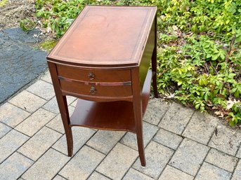 Vintage Leather Top One Drawer Table