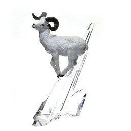 Franklin Mint 1989 Bighorn Sheep Ram Crystal Mountain 12'