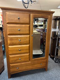 Ash Wardrobe/dresser With Beveled Mirror Door