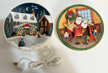 Bradford Exchange And Normal Rockwell Christmas Decor Pieces