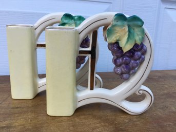 Lovely Pair Of Very Unusual Vases With Grapes - Made In Occupied Japan - Very Nice Pair In Excellent Condition