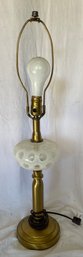 Single Brass And Glass Lamp