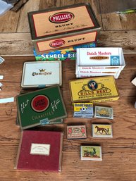 15 Vintage Boxes ( Cigars/matches/pencil Box...).