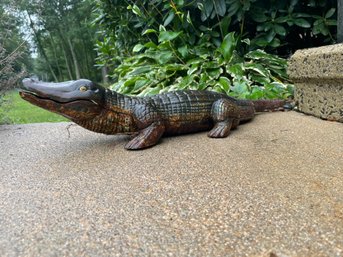 Cast Iron Alligator, Garden Statue. 30' Long