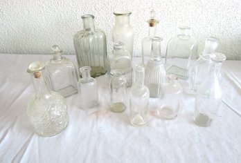 Antique Clear Glass Bottles & Vase