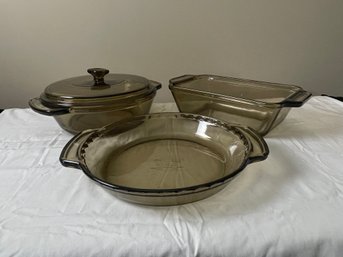 Set Of Three Glass Baking Dishes