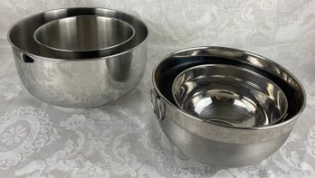 Four Stainless Mixing Bowls