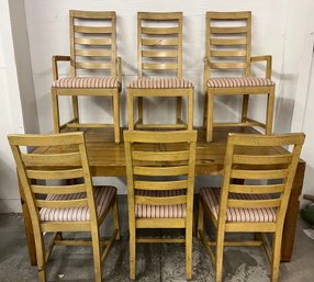Wooden Country Table And Six Chairs