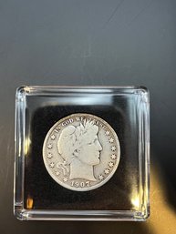 1907-D Barber Silver Half Dollar