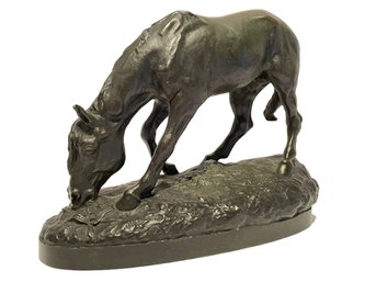 Emile Gaulard, French (1842-1914) Horse Drinking, Bronze Sculpture