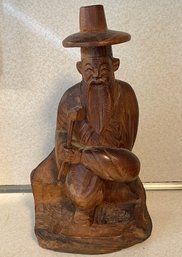 Vintage Wood Carving Of Japanese Man