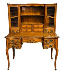 French Style Writing Desk / Secretary With Wire Doors